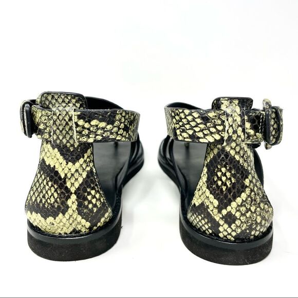 NEW Vince Morris Green Snakeprint Leather Toe Post Sandals Size 37.5/ 7.5🎁 - Picture 7 of 8